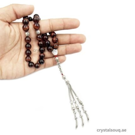 CRYSTAL SOUQ Red Tiger Eye Beads Tasbeeh 33 Beads Misbaha