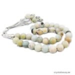 Amazonite Tasbih 33 Beads | Natural Gemstone Islamic Prayer Beads for Dhikr & Meditation | 10mm Bead Misbaha Rosary for Spiritual Growth