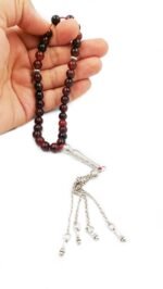 Agate Stone Tasbih Red Agate Natural Stone 33 Beads Misbaha Prayer Beads Tasbeeh , Bead Size 8 MM - Image 4