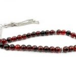 Agate Stone Tasbih Red Agate Natural Stone 33 Beads Misbaha Prayer Beads Tasbeeh , Bead Size 8 MM