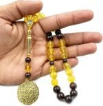 Natural Citrine & Garnet 33 Beads Stone Prayer Tasbeeh Misbaha - Image 3