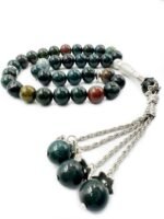 Natural Bloodstone Tasbeeh – 33 Beads Islamic Prayer Beads with Velvet Box - Image 8