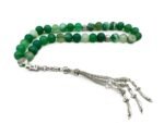 Islamic Prayer 33 Beads Agate Tasbih | Natural Stone Misbaha Tasbeeh for Unisex Adults | For Peaceful Meditation and Spiritual Connection | Bead Size 10 MM | Gift Box Included