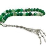 Islamic Prayer 33 Beads Agate Tasbih | Natural Stone Misbaha Tasbeeh for Unisex Adults | For Peaceful Meditation and Spiritual Connection | Bead Size 10 MM | Gift Box Included
