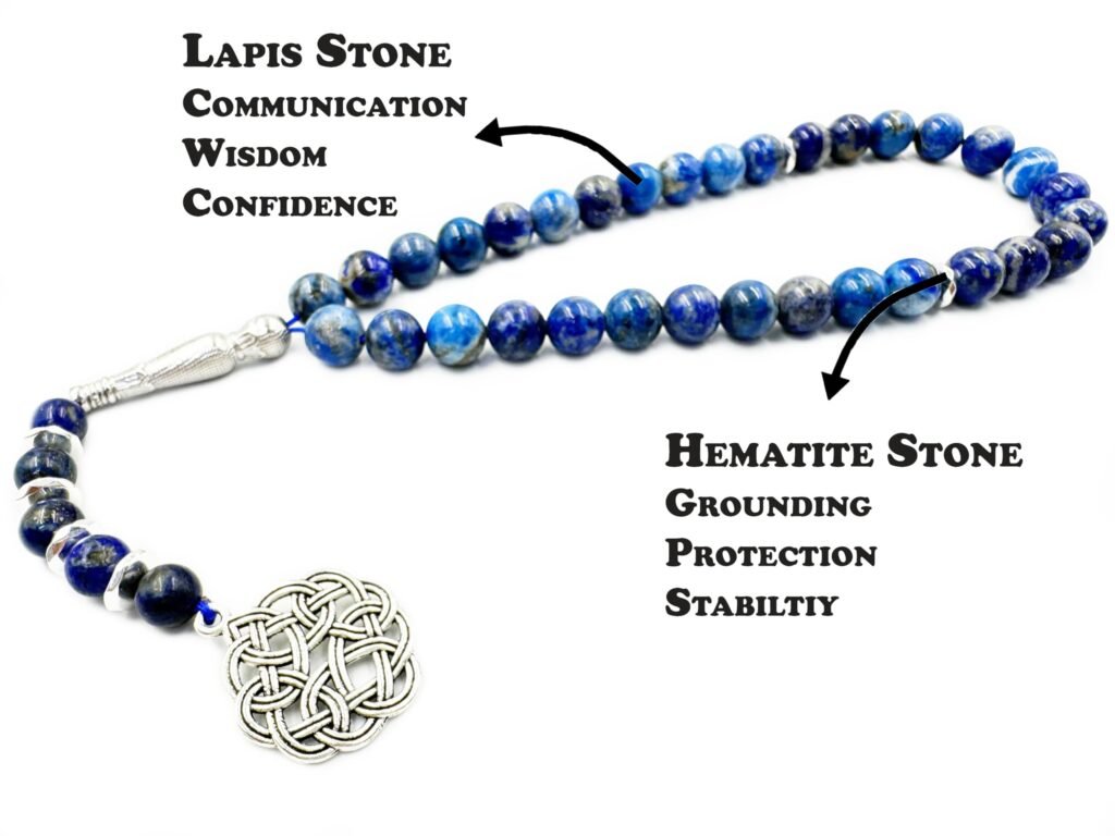 Natural Lapis Lazuli Stone Beads Tasbeeh by CRYSTAL SOUQ