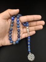 Natural Lapis Lazuli Stone Tasbeeh – 33 Beads | Handmade Islamic Tasbih - Image 7
