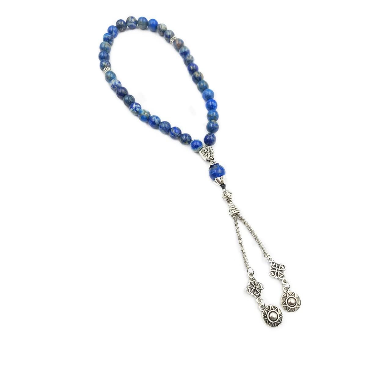 lapis_lazuli_model2_33beads_1 Islamic Religion Lapis Tasbih Natural Stone For Men & Women 33 beads model 2 - Image 1