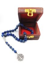 Lapis Lazuli Stone Prayer Beads Tasbih Natural Stone Misbaha Rosary Tasbeeh 33 Beads with Wooden gift box - Image 2