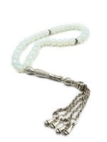 Opalite 33 Beads Stone Prayer Tasbih Misbaha | For Serenity, Peace & Positive Energy, Gift Box Included | Islamic Gift, Bracelet or Necklace, Premium Craftsmanship | Bead Size 10 mm