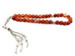 Natural Agate Gemstone Prayer 33 Beads Turkish Tasbih | Misbaha Rosary Tasbeeh | Islamic Gift, Bracelet or Necklace, Premium Craftsmanship | Pack of 1