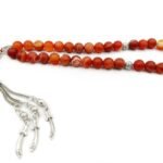 Natural Agate Gemstone Prayer 33 Beads Turkish Tasbih | Misbaha Rosary Tasbeeh | Islamic Gift, Bracelet or Necklace, Premium Craftsmanship | Pack of 1
