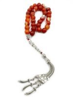 Natural Agate Gemstone Prayer 33 Beads Turkish Tasbih | Misbaha Rosary Tasbeeh | Islamic Gift, Bracelet or Necklace, Premium Craftsmanship | Pack of 1 - Image 3