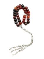 Natural Red Agate Stone Prayer 33 Beads Tasbih | Natural Stone Misbaha for Unisex Adults | For Peaceful Meditation and Positive Energy | Bead Size : 10 mm | Pack of 1 - Image 3