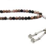 Rhodonite Tasbih Prayer Beads Tasbih Misbaha Tasbeeh 33 Beads, Bead Size 10 MM