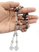 Rhodonite Tasbih Prayer Beads Tasbih Misbaha Tasbeeh 33 Beads, Bead Size 10 MM - Image 3