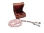 Natural Rose Quartz Tasbih 33 Beads, 10mm Beads Misbaha Rosary with Wooden Box - Image 6