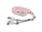 Natural Rose Quartz Islamic Prayer Beads - Wooden Gift Box - Image 2