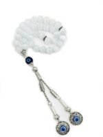 Natural Selenite With Evil Eye Charm Beads Tasbeeh Misbaha - Image 3