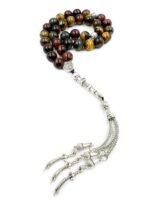 Natural Tiger Eye Stone Prayer 33 Beads Tasbih Misbaha | For Peaceful Meditation, Serenity and Spiritual Connection | Gift Box Included | Bead Size 10 mm