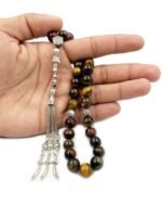 Natural Tiger Eye Stone Prayer 33 Beads Tasbih Misbaha | For Peaceful Meditation, Serenity and Spiritual Connection | Gift Box Included | Bead Size 10 mm - Image 3