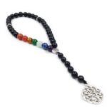 Tourmaline with 7 Chakra Gemstone and Charm Prayer 33 Beads, Tasbih, Tesbih, Misbaha, Tasbeeh, Sibha, Rosary, Tasbih 33, Tasbih Personalized, Premium Search this page