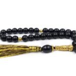 Natural Black Tourmaline 33 Beads Tasbih 10 mm Stone Beads Misbaha