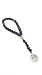 Tourmaline Gemstone Prayer 33 Beads, Tasbih with Wooden Box