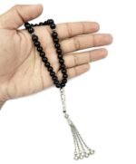 Black Tourmaline Stone Islamic Prayer Beads Set | 33 Beads 8mm Tasbih Misbaha Rosary, Set of 6 | Healing Crystals for Protection & Positive Energy | Thoughtful Gift for Men & Women - Image 2