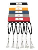 Black Tourmaline Stone Islamic Prayer Beads Set | 33 Beads 8mm Tasbih Misbaha Rosary, Set of 6 | Healing Crystals for Protection & Positive Energy | Thoughtful Gift for Men & Women - Image 6