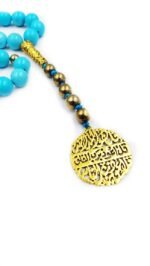 Turquoise Tasbih Islamic Religion Tasbeeh Beautiful Misbaha Beads Tasbih For Prayer (33 Beads) - Image 4