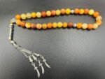 Natural Yellow Agate Matte Finish Stone Beads Tasbeeh 33 Beads - Image 4