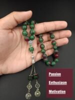 Ruby Zoisite Stone Prayer Beads Tasbih Stone Misbaha Rosary Tasbeeh 33 Beads with Wooden gift box - Image 2
