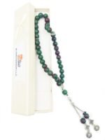 Ruby Zoisite Stone Prayer Beads Tasbih Stone Misbaha Rosary Tasbeeh 33 Beads with Wooden gift box - Image 4