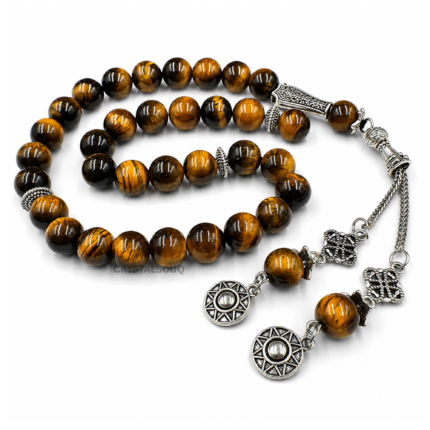Tiger Eye 33 Beads Tasbih Misbaha by Crystal Souq
