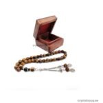 Tiger Eye Beads Tasbeeh – 33 Beads Gemstone Tasbih -Wooden Gift Box - Image 4