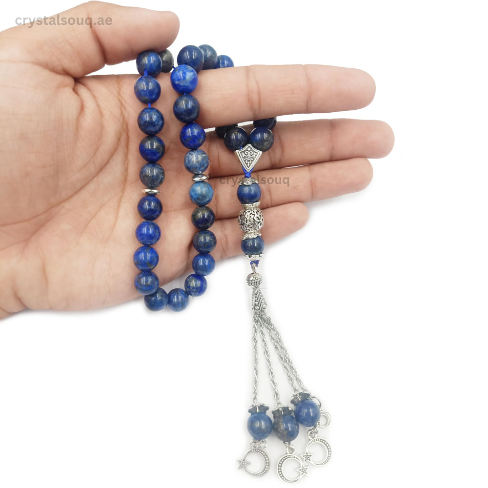 Natural Lapis Lazuli Stone Beads Tasbeeh by CRYSTAL SOUQ