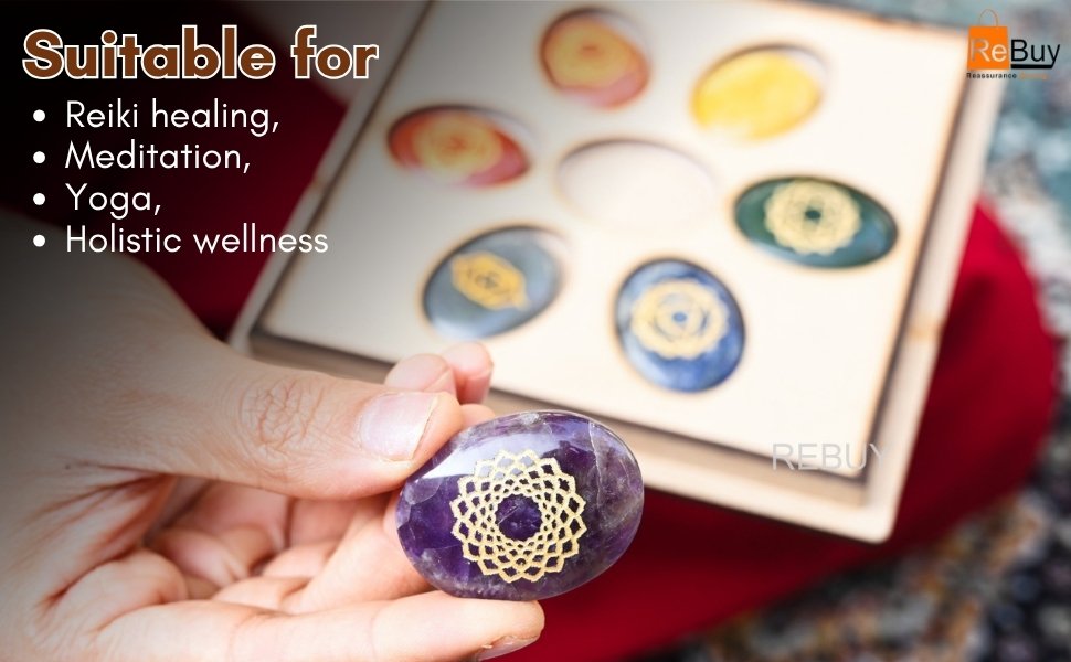 Stones arranged symmetrically for chakra alignment therapy