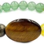 REBUY Natural 10mm Money Magnet Bracelet with Citrine, Pyrite, Green Aventurine & Tiger’s Eye for Wealth, Confidence & Success