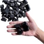 REBUY Natural Black Tourmaline Raw Rough Stones Set for Grounding & Protection (100 GM)