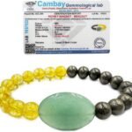 REBUY Natural Citrine Pyrite Green Aventurine Money Magnet Bracelet (8mm)