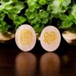 REBUY Natural Rose Quartz Engraved Love Zibu Symbol & Manifestation Switch Word Pocket Stones Set