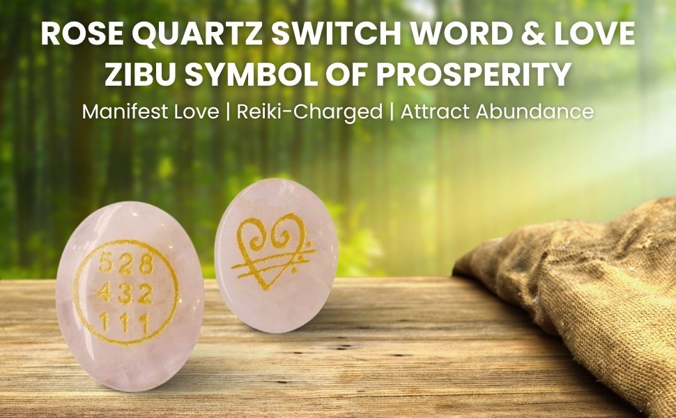 Rose Quartz Switch Word and Love Zibu Symbol of Prosperity Banner