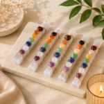 CrystalSouq 7 Chakra Selenite Crystal Healing Wand