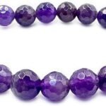 CrystalSouq Amethyst Diamond Cut Gemstone Bracelet for Protection & Intuition