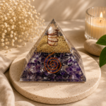 CrystalSouq Amethyst Orgonite Pyramid for Aura Cleansing & Energy Protection