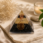 CrystalSouq Black Tourmaline Orgone Pyramid for Grounding & Chakra Healing