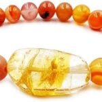 CrystalSouq Carnelian & Citrine Healing Gemstone Bracelet for Motivation & Creativity