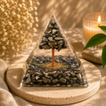 CrystalSouq Golden Pyrite Orgonite Pyramid for Wealth & Vastu Correction