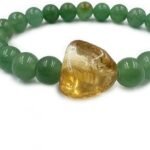 CrystalSouq Green Aventurine & Citrine Healing Gemstone Bracelet for Luck & Opportunity