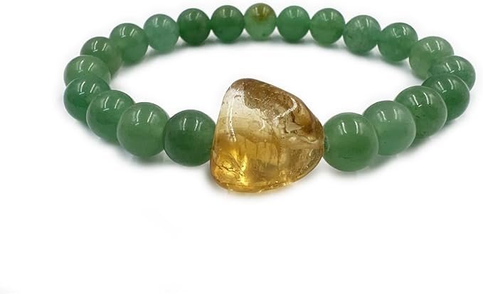 CrystalSouq Green Aventurine & Citrine Healing Gemstone Bracelet for Luck & Opportunity - 1 CrystalSouq Green Aventurine & Citrine Healing Gemstone Bracelet for Luck & Opportunity - Image 1
